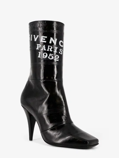 Givenchy Sliced Square Patent Leather Ankle Boots In Black