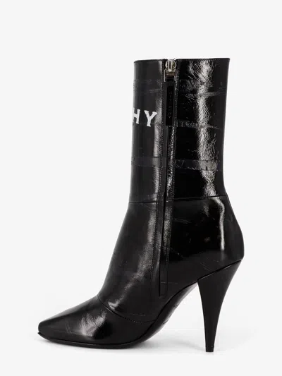 Givenchy Sliced Square Patent Leather Ankle Boots In Black