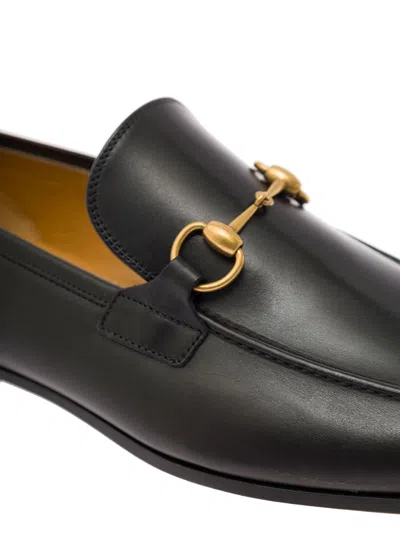 Gucci Men Jordaan Leather Loafers In Black