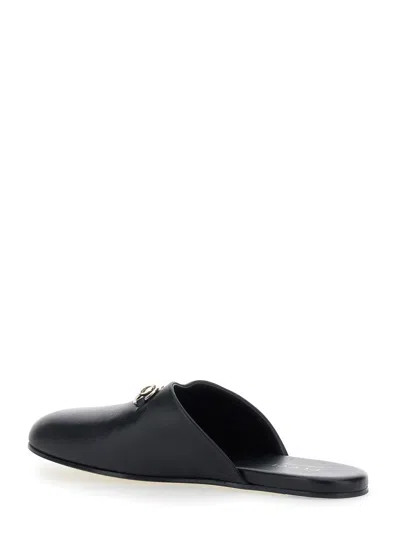 Gucci Men Black Mule With Horsebit On The Front In Smooth Leather Man In Black