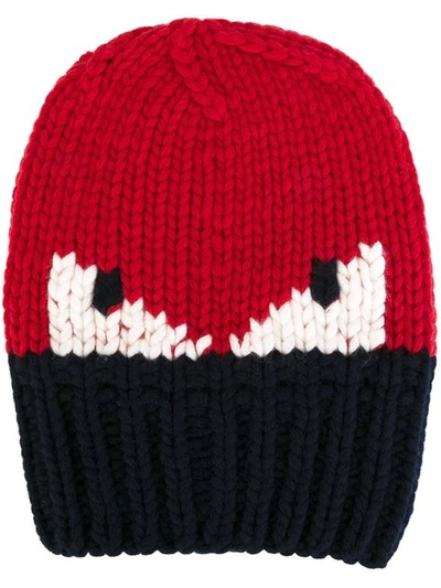 Fendi Bag Bugs Knitted Hat In Multicolor