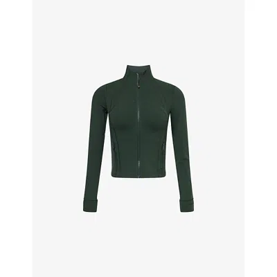 Lululemon Womens Rainforest Green Define Nulu Cropped Stretch-woven Jacket In Green