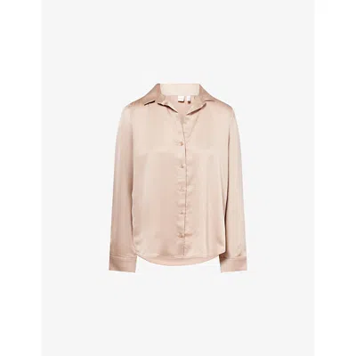 Calvin Klein Womens Cedar Satin Sheen Pyjama Shirt In Pink