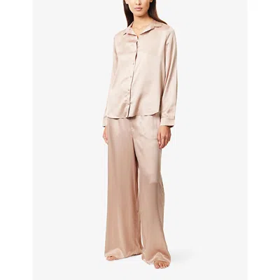 Calvin Klein Womens Cedar Satin Sheen Pyjama Shirt In Pink
