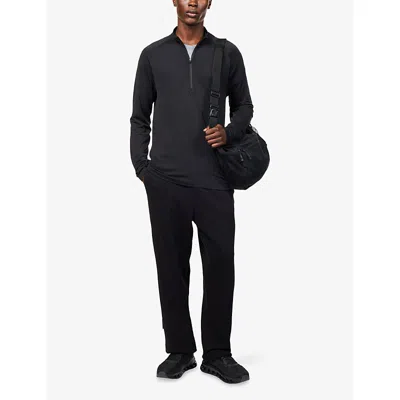 Lululemon Mens Black/black Metal Vent Tech Half-zip Stretch-woven Top In Black