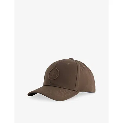 Stone Island Green Brand-embroidery Cotton Baseball Cap 2 In Brown