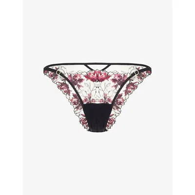 Bluebella Calista Embroidered Mesh Briefs In Multi