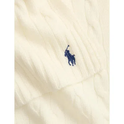 Polo Ralph Lauren Womens Camel Cable Knitted 3-piece Wool And Cashmere Set In White