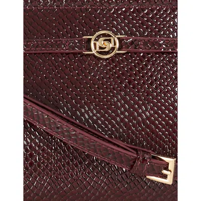 Dune Womens Berry Synthetic Reptile Dante Medium Faux-leather Grab Bag
