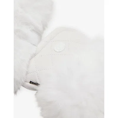 Goldbergh Womens 8000 White Hill Faux-fur Leather Mittens In White