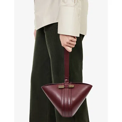 Victoria Beckham Womens Burgundy Mini Dia Smooth Leather Pouch In Burgundy