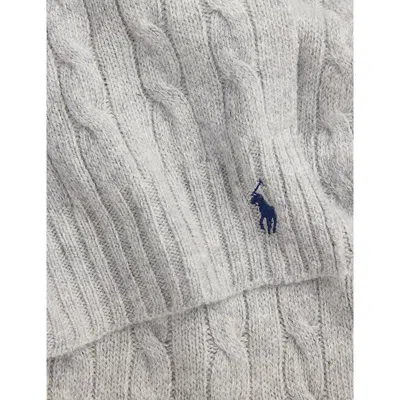 Polo Ralph Lauren Womens Soft Grey Cable Knitted 3-piece Wool And Cashmere Set In Gray