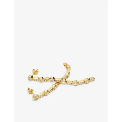 Missoma Womens Lucy Williams Large 18ct Yellow-gold Vermeil And Cubic Zirconia Drop Earrings In Gold