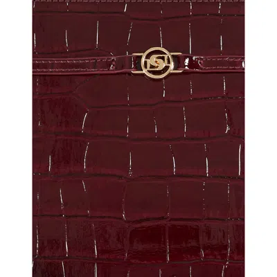 Dune Womens Burgundy Croc Synthetic Dante Large Faux-leather Grab Bag