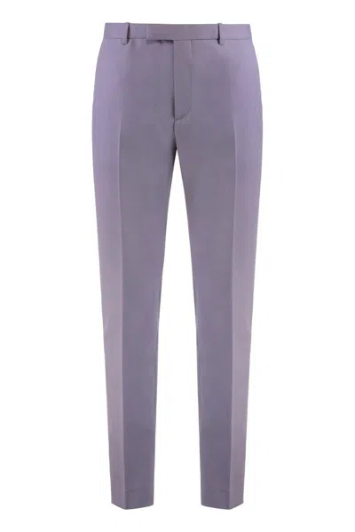Gucci Trousers In Dry Wool Gabardine In Purple