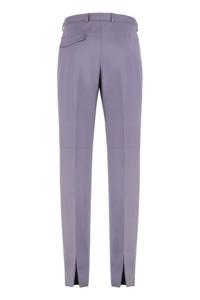 Gucci Trousers In Dry Wool Gabardine In Purple