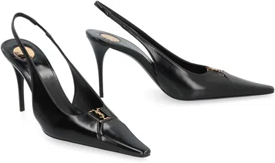 Saint Laurent Women Babylone Breteuil Open Back Pump In Smooth Leather In Black