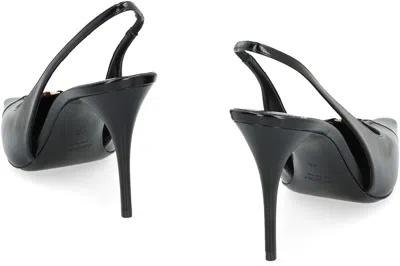 Saint Laurent Women Babylone Breteuil Open Back Pump In Smooth Leather In Black