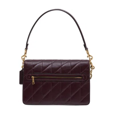 Coach Quilted Glazed Tabby With Chain Shoulder Bag In Burgundy