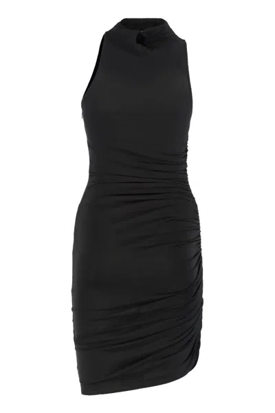 Jacquemus Asymmetric Dress Square In Black