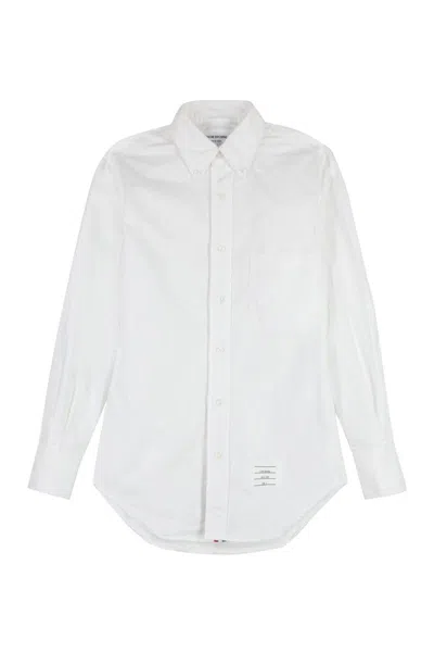 Thom Browne Button-down Collar Cotton Shirt In White