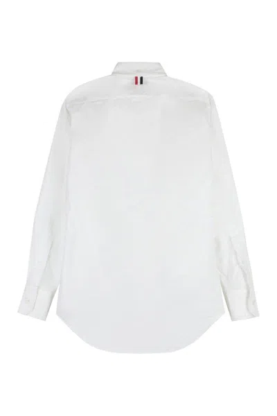 Thom Browne Button-down Collar Cotton Shirt In White