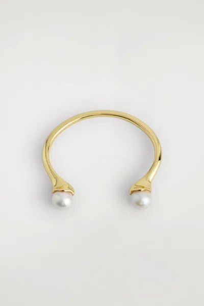 Cos Freshwater Pearl Cuff In Gold