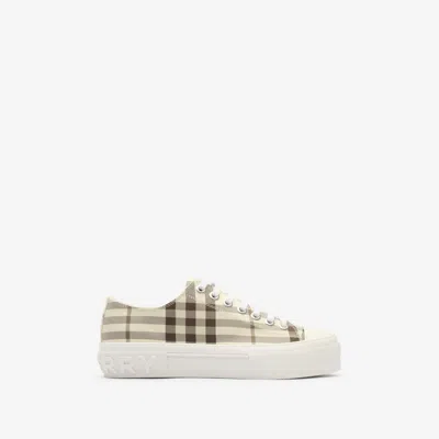Burberry Check Embossed-logo Sneakers In Neutral