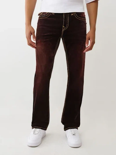 True Religion Ricky Super T Straight Leg Jeans In Burgundy