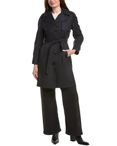 Via Spiga Belted Trench Coat In Black