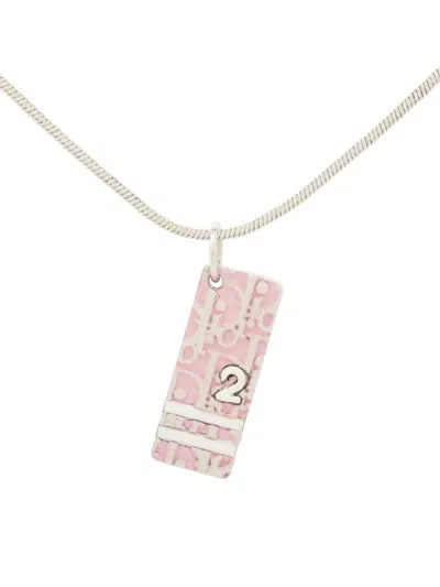 Pre-owned Dior 2000s Trotter-pendant Necklace In Silver