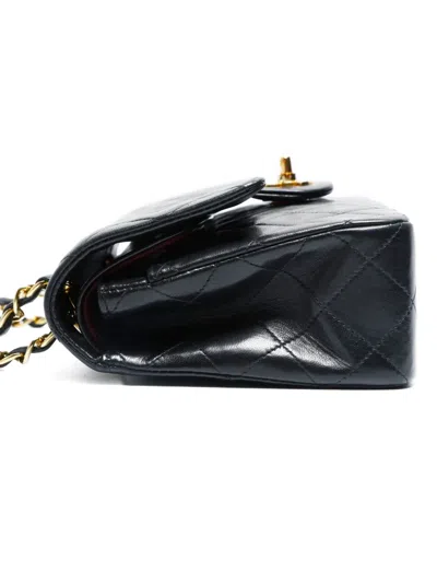 Pre-owned Chanel 1991-1994 Mini Classic Flap Shoulder Bag In Black
