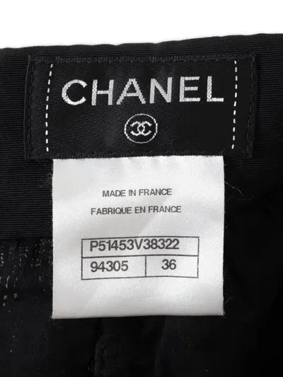 Pre-owned Chanel 2015 Metallic-tweed Suit In Black
