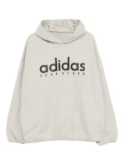 Adidas Originals Logo Hoodie In Gray