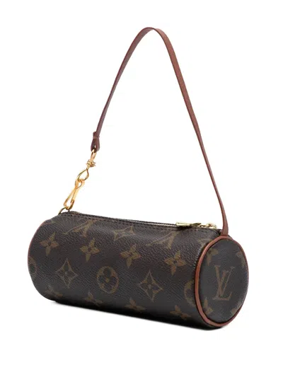 Pre-owned Louis Vuitton 2000-2025 Monogram Papillon Pochette Handbag In Brown