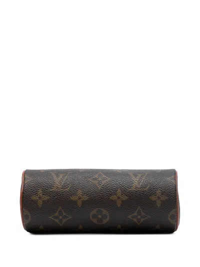 Pre-owned Louis Vuitton 2000-2025 Monogram Papillon Pochette Handbag In Brown
