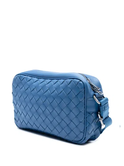 Pre-owned Bottega Veneta 2012-2025 Small Nappa Intrecciato Camera Bag Crossbody Bag In Blue
