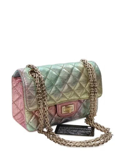 Pre-owned Chanel 2020 Reissue 2.55 Multicolor Aged Calfskin Single Flap 224 Crossbody Bag