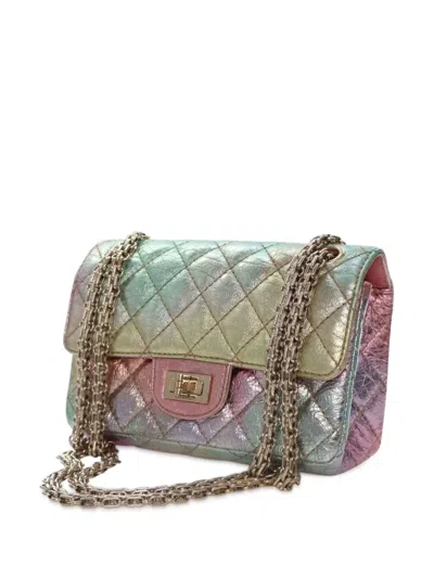 Pre-owned Chanel 2020 Reissue 2.55 Multicolor Aged Calfskin Single Flap 224 Crossbody Bag