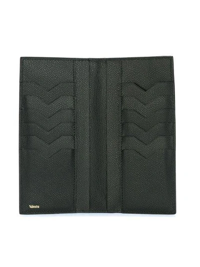 Valextra Long Textured Wallet In Black