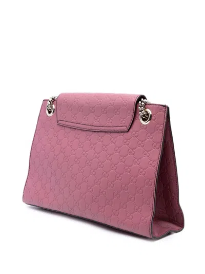 Pre-owned Gucci 2016-2025 Large Ssima Emily Shoulder Bag In Pink