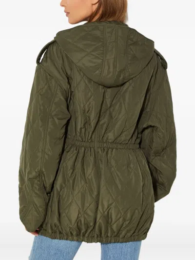 Norma Kamali Quilted Military Jacket In Green