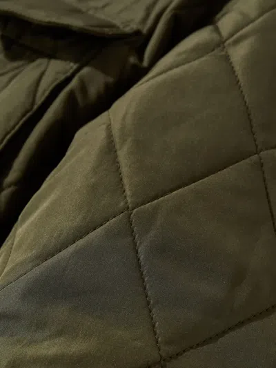 Norma Kamali Quilted Military Jacket In Green