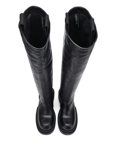 Rick Owens Leather Over-the-knee Sneakers In Black