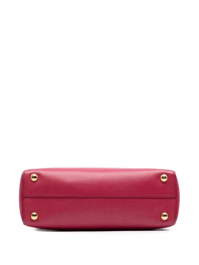 Pre-owned Prada 2013-2025 Saffiano Lux Parabole Satchel In Red