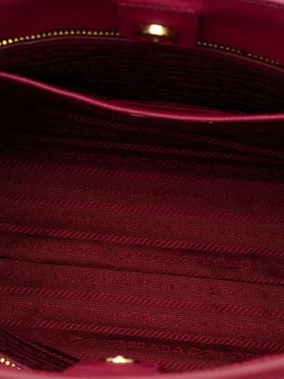 Pre-owned Prada 2013-2025 Saffiano Lux Parabole Satchel In Red