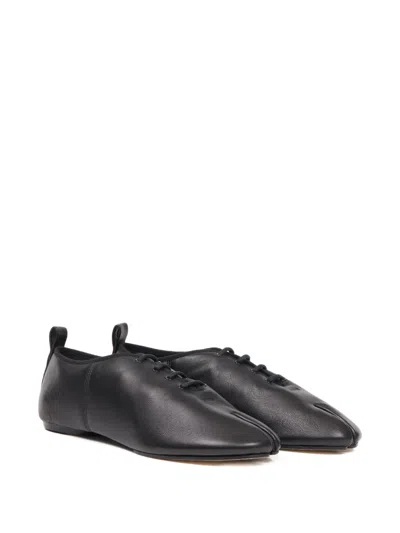 Maison Margiela Leather Derby Shoes In Black