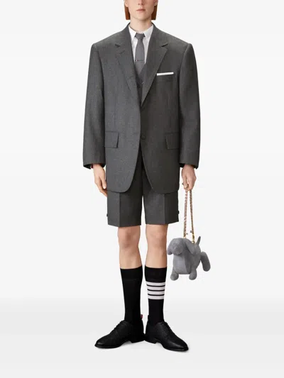 Thom Browne Solid Wool Flannel Bermuda Shorts In Gray