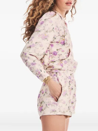 Loveshackfancy Renato Floral Frayed Shorts In Neutral