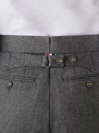 Thom Browne Solid Wool Flannel Bermuda Shorts In Gray
